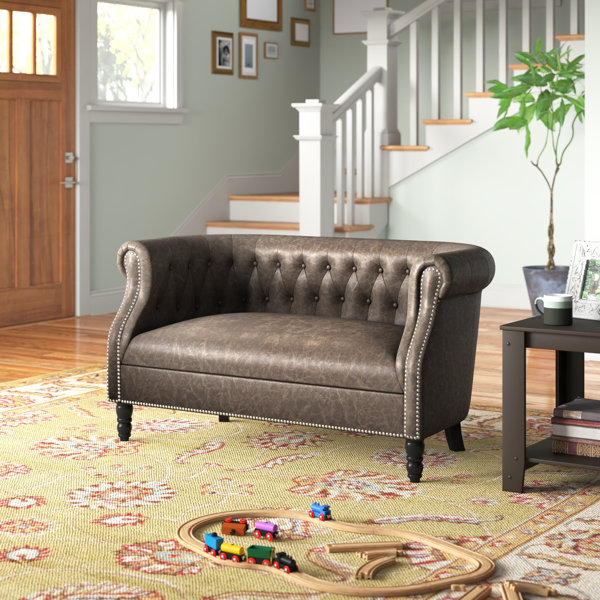 Andover Mills™ 54'' Rolled Arm Chesterfield Loveseat & Reviews Wayfair